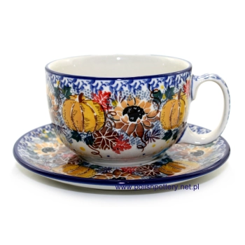 Filiżanka duża 0,35L + spodek II Gatunek dek. U4741X Dynie